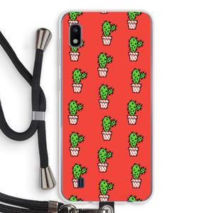 CaseCompany Mini cactus: Samsung Galaxy A10 Transparant Hoesje met koord