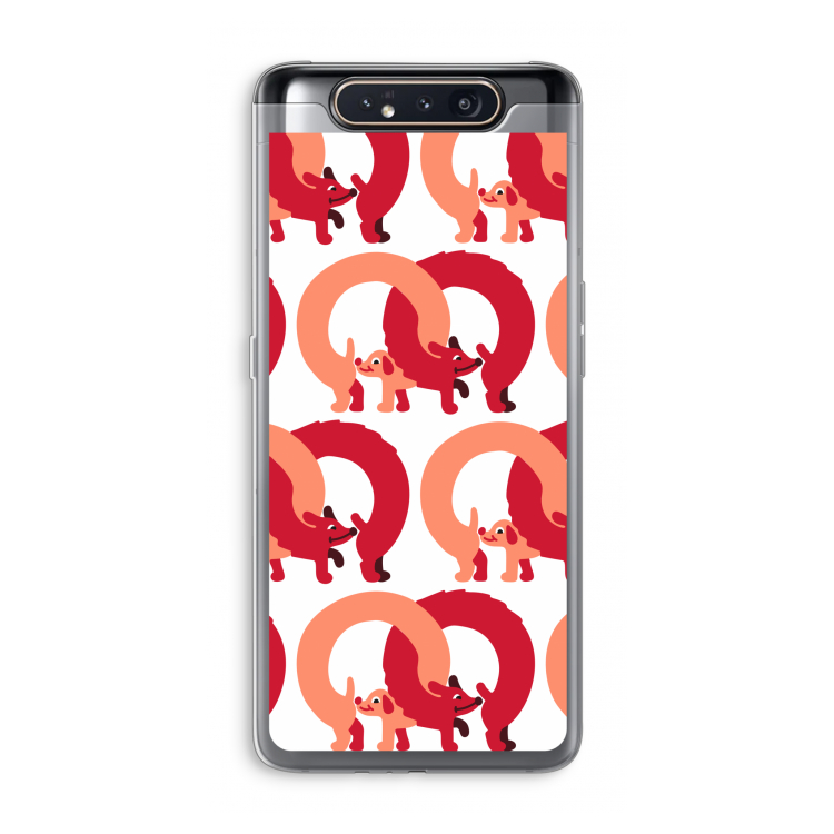 CaseCompany Dogs: Samsung Galaxy A80 Transparant Hoesje