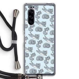 CaseCompany Poezen: Sony Xperia 5 Transparant Hoesje met koord