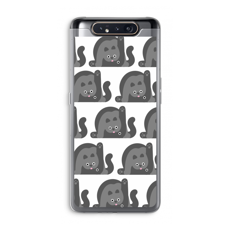 CaseCompany Cats: Samsung Galaxy A80 Transparant Hoesje