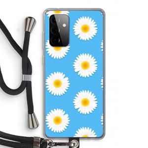 CaseCompany Margrietjes: Samsung Galaxy A72 5G Transparant Hoesje met koord