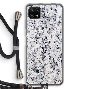 CaseCompany Gespikkelde marmer: Samsung Galaxy A22 5G Transparant Hoesje met koord