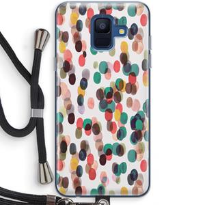 CaseCompany Tropical Dots: Samsung Galaxy A6 (2018) Transparant Hoesje met koord