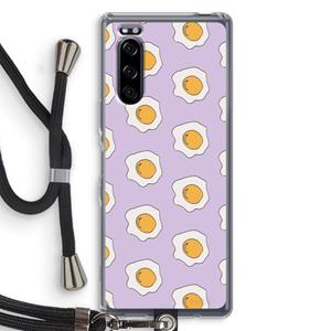 CaseCompany Bacon to my eggs #1: Sony Xperia 5 Transparant Hoesje met koord