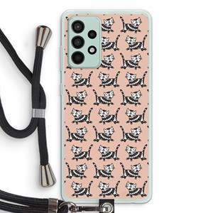 CaseCompany Zwarte poes: Samsung Galaxy A52s 5G Transparant Hoesje met koord