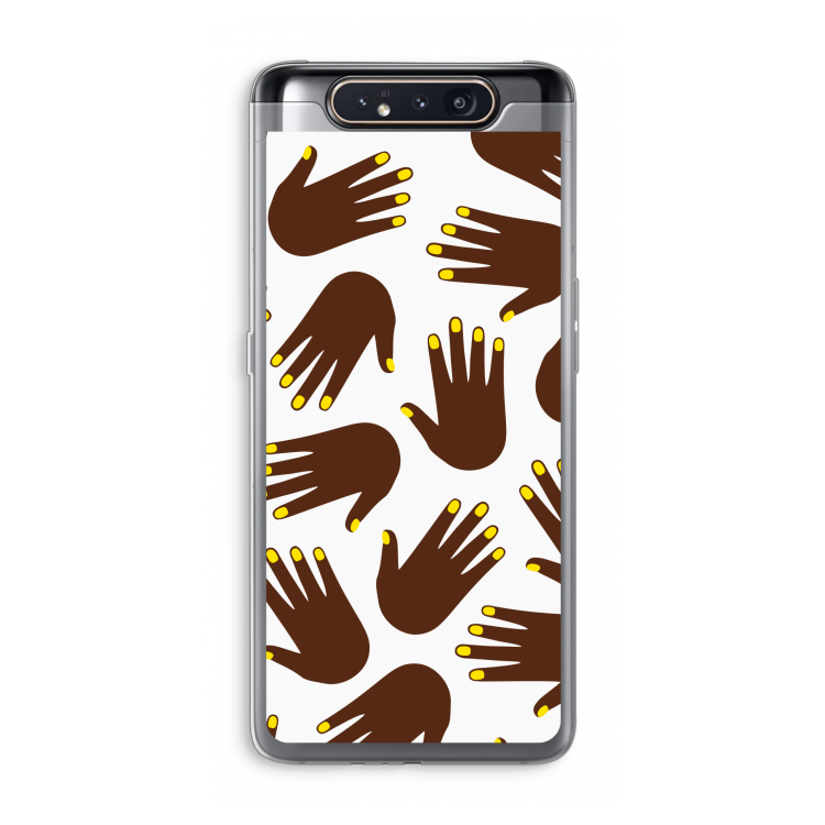 CaseCompany Hands dark: Samsung Galaxy A80 Transparant Hoesje