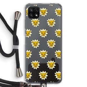 CaseCompany Leeuwenkoppen: Samsung Galaxy A22 5G Transparant Hoesje met koord