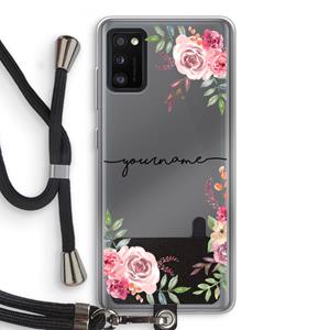CaseCompany Rozen: Samsung Galaxy A41 Transparant Hoesje met koord
