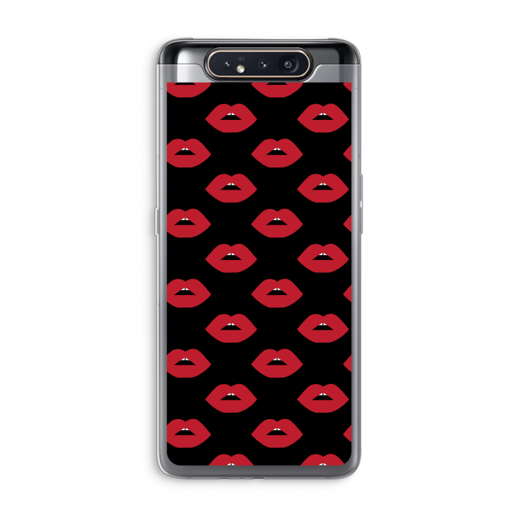 CaseCompany Lips: Samsung Galaxy A80 Transparant Hoesje