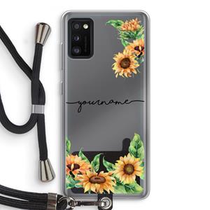 CaseCompany Zonnebloemen: Samsung Galaxy A41 Transparant Hoesje met koord