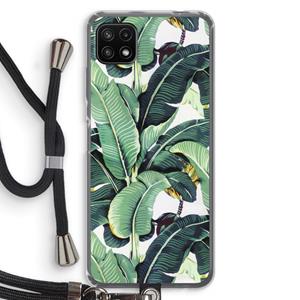 CaseCompany Bananenbladeren: Samsung Galaxy A22 5G Transparant Hoesje met koord