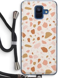 CaseCompany Terrazzo N°18: Samsung Galaxy A6 (2018) Transparant Hoesje met koord