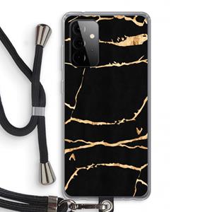 CaseCompany Gouden marmer: Samsung Galaxy A72 5G Transparant Hoesje met koord