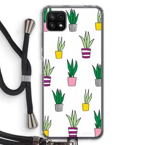 CaseCompany Sanseveria: Samsung Galaxy A22 5G Transparant Hoesje met koord