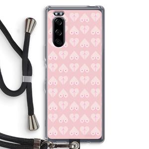 CaseCompany Ass 'n Titties: Sony Xperia 5 Transparant Hoesje met koord