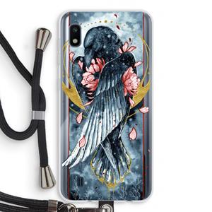CaseCompany Golden Raven: Samsung Galaxy A10 Transparant Hoesje met koord