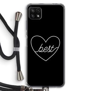 CaseCompany Best heart black: Samsung Galaxy A22 5G Transparant Hoesje met koord