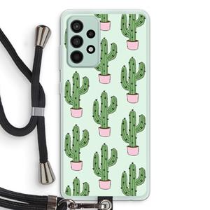 CaseCompany Cactus Lover: Samsung Galaxy A52s 5G Transparant Hoesje met koord