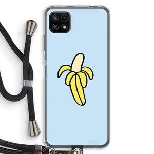 CaseCompany Banana: Samsung Galaxy A22 5G Transparant Hoesje met koord