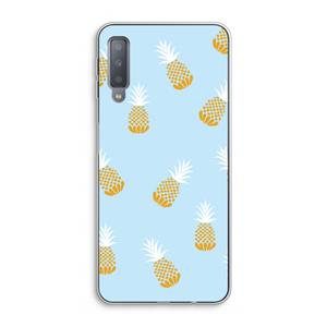 CaseCompany Ananasjes: Samsung Galaxy A7 (2018) Transparant Hoesje