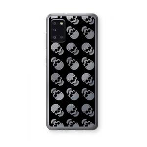 CaseCompany Musketon Skulls: Samsung Galaxy A31 Transparant Hoesje