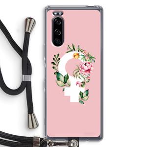 CaseCompany Venus: Sony Xperia 5 Transparant Hoesje met koord