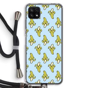 CaseCompany Bananas: Samsung Galaxy A22 5G Transparant Hoesje met koord