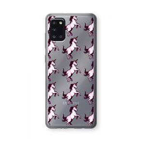 CaseCompany Musketon Unicorn: Samsung Galaxy A31 Transparant Hoesje