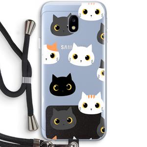 CaseCompany Katten: Samsung Galaxy J3 (2017) Transparant Hoesje met koord