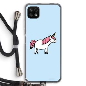 CaseCompany Eenhoorn: Samsung Galaxy A22 5G Transparant Hoesje met koord