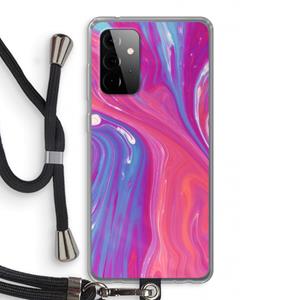CaseCompany Paarse stroom: Samsung Galaxy A72 5G Transparant Hoesje met koord
