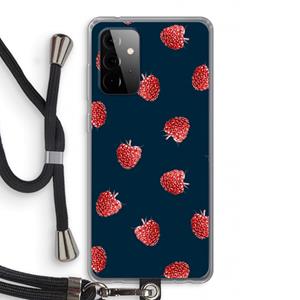 CaseCompany Framboosjes: Samsung Galaxy A72 5G Transparant Hoesje met koord