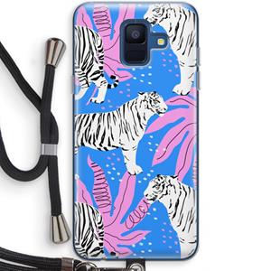 CaseCompany Tijger: Samsung Galaxy A6 (2018) Transparant Hoesje met koord