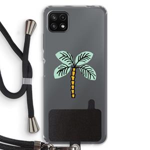 CaseCompany Palmboom: Samsung Galaxy A22 5G Transparant Hoesje met koord