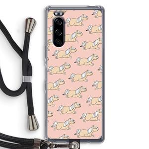 CaseCompany Ponys: Sony Xperia 5 Transparant Hoesje met koord