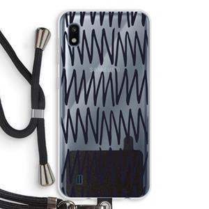 CaseCompany Marrakech Zigzag: Samsung Galaxy A10 Transparant Hoesje met koord