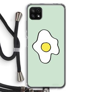 CaseCompany Spiegelei: Samsung Galaxy A22 5G Transparant Hoesje met koord