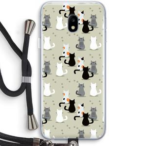 CaseCompany Katten: Samsung Galaxy J3 (2017) Transparant Hoesje met koord