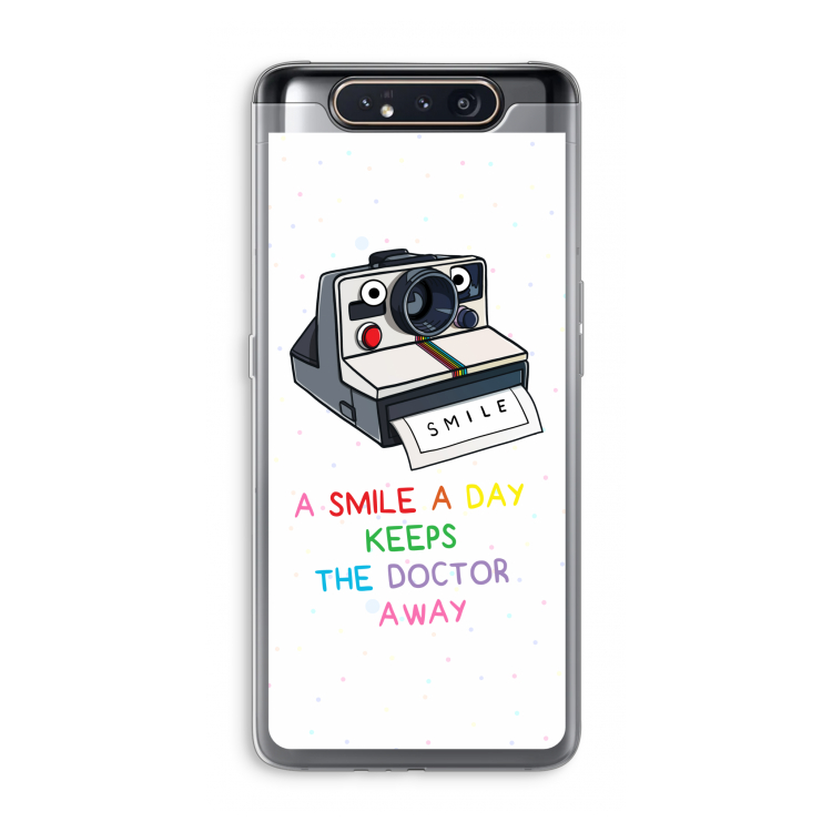 CaseCompany Smile: Samsung Galaxy A80 Transparant Hoesje