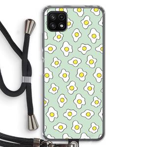 CaseCompany Spiegeleitjes: Samsung Galaxy A22 5G Transparant Hoesje met koord