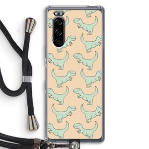 CaseCompany Dinos: Sony Xperia 5 Transparant Hoesje met koord