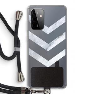 CaseCompany Marmeren pijlen: Samsung Galaxy A72 5G Transparant Hoesje met koord