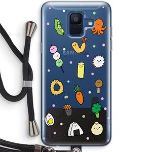 CaseCompany Happy bento friends: Samsung Galaxy A6 (2018) Transparant Hoesje met koord