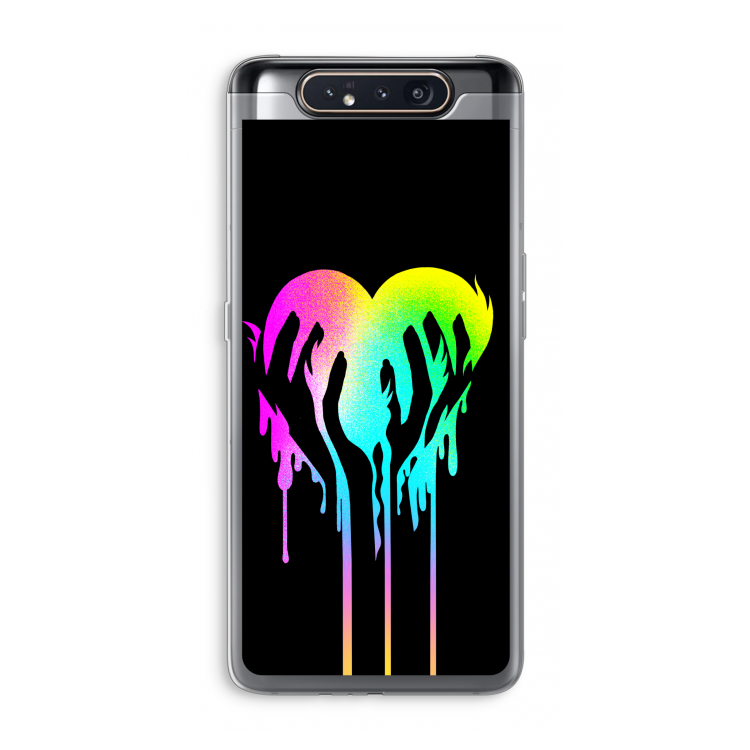 CaseCompany Hold My Heart: Samsung Galaxy A80 Transparant Hoesje