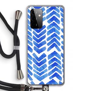 CaseCompany Blauwe pijlen: Samsung Galaxy A72 5G Transparant Hoesje met koord