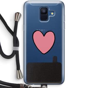 CaseCompany Hartje: Samsung Galaxy A6 (2018) Transparant Hoesje met koord