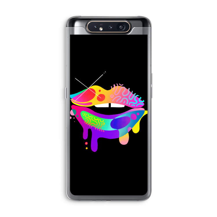 CaseCompany Lip Palette: Samsung Galaxy A80 Transparant Hoesje