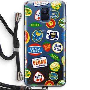 CaseCompany Fruitsticker: Samsung Galaxy A6 (2018) Transparant Hoesje met koord