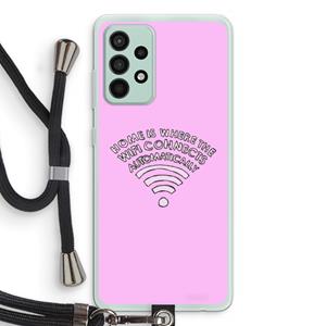 CaseCompany Home Is Where The Wifi Is: Samsung Galaxy A52s 5G Transparant Hoesje met koord