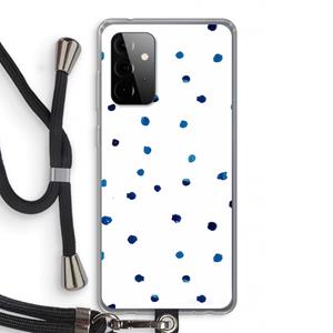 CaseCompany Blauwe stippen: Samsung Galaxy A72 5G Transparant Hoesje met koord